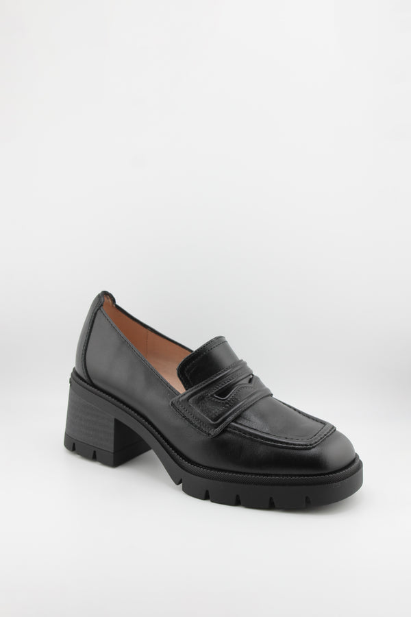 Hispanitas Chunky Heel Leather Loafers